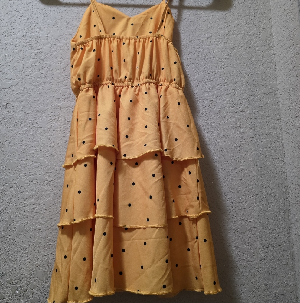Charming Yellow Polka Dot Kids Dress